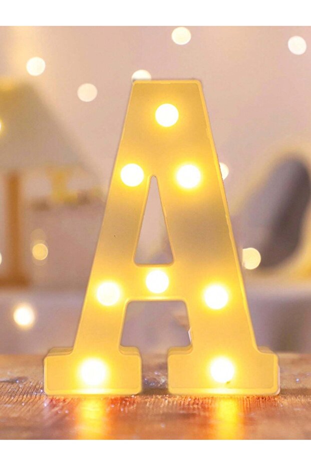 A White 1PC 21.8CM LED Letter Light, Luminous Letter and Number Night Light, Suitable for Home, Bar,