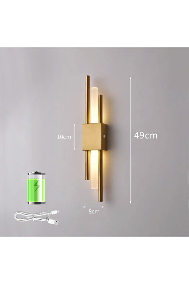 مصباح جداري LED نورديكي أبيض دافئ (2700-3500 كلفن) بتصميم USB - إضاءة داخلية تعمل بالكهرباء عبر USB لغرفة النوم