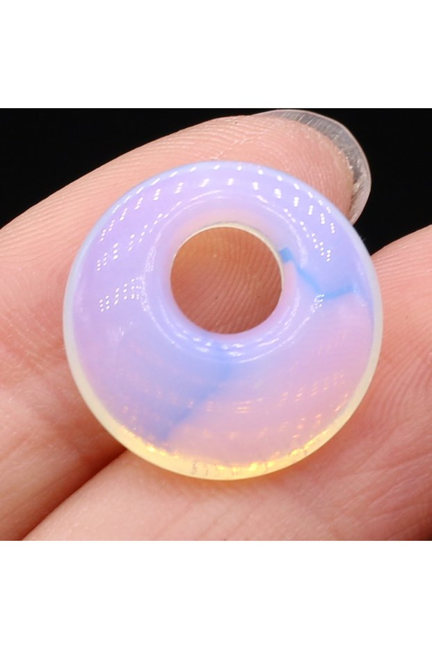 Opal 2Pcs Natural Stone Pendants Round Lapis lazuli BIg Hole India Agates Charms for Jewelry Necklac