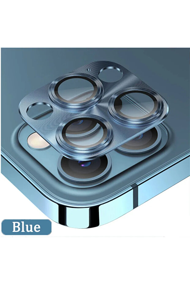 واقي عدسة الكاميرا الكامل باللون الأزرق لهاتف iPhone 12، لهاتف iPhone 13 12 Pro Max، زجاج مقوى لهاتف iPhone