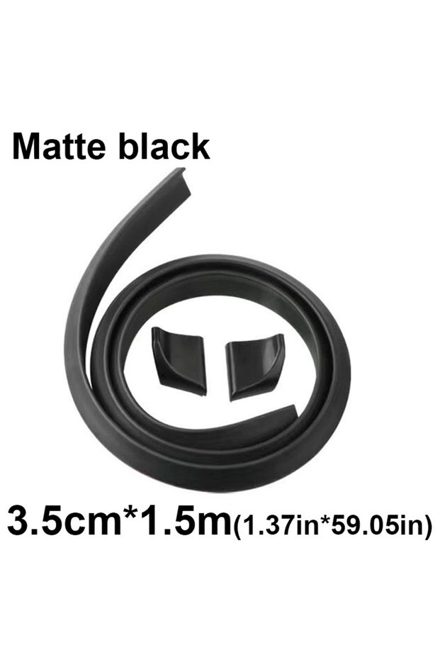 Matte black 3.5cm Universal 1.5M Car-Styling 5D Carbon Fiber Car-Styling 5D Fiber Shiny Black Spoile