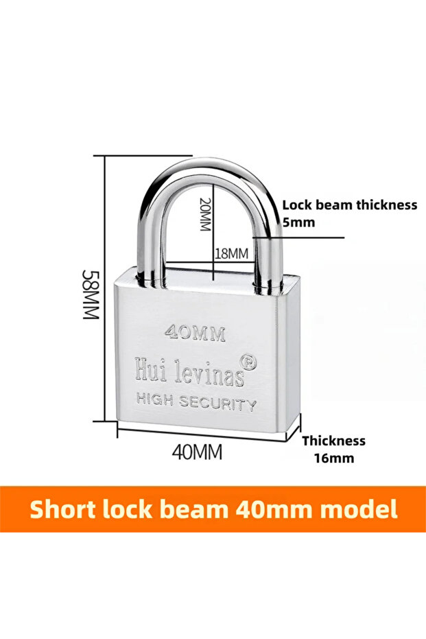 S-40mm Home Padlock Head Dormitory Outdoor Lock Waterproof, Rust-proof, Anti-theft and Anti-picking