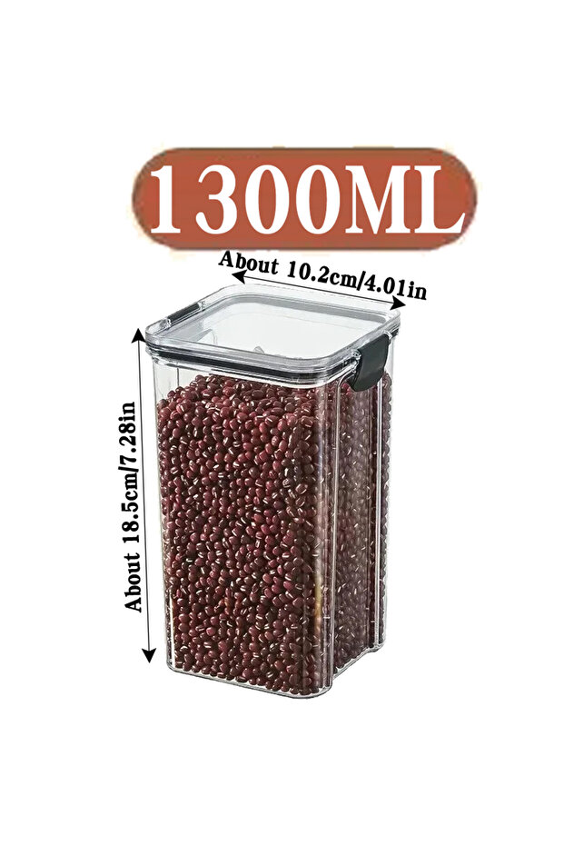 1300ML Kitchen Multigrain Snack Sealed Storage Box Dried Fruit Dried Goods Jar Drawer Storage Contai