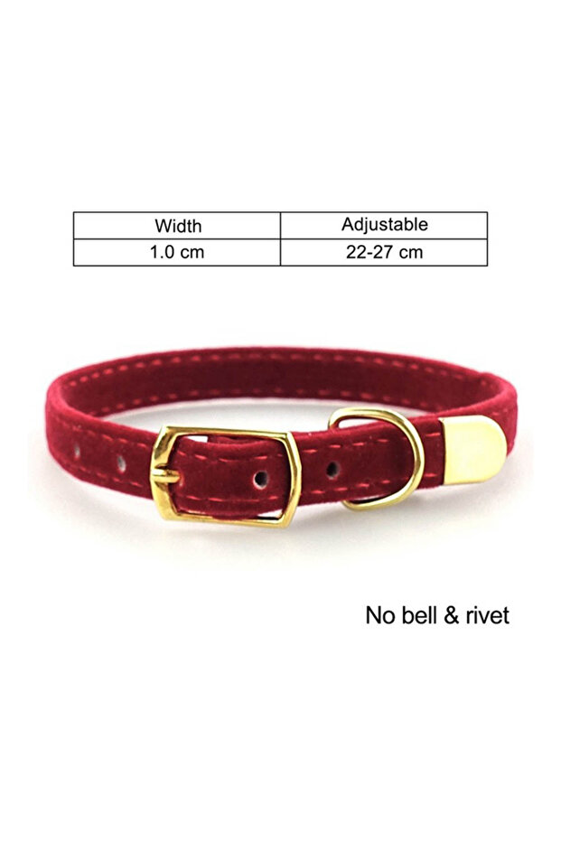 Red no bell Cat Collar With Bell Safety Cat Collars Adjustable Puppy Dog Collar For Small Dog Kitten