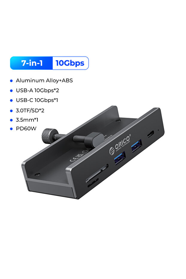 MH5PCM-10-BK ORICO-USB 3.2 Hub 6-Port Expansion مع موصل الطاقة بروتوكول 10 جيجابت في الثانية عالي السرعة