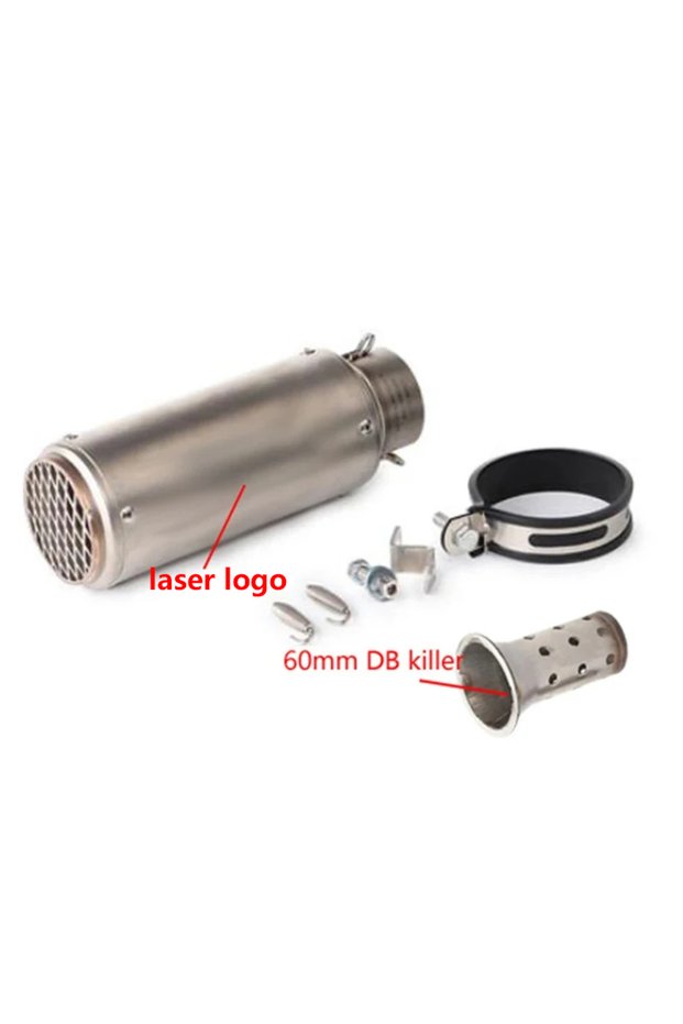 Type C2 60mm motorcycle exhaust inox muffler carbon fiber exhaust Universal 51/60mm with DB Killer f