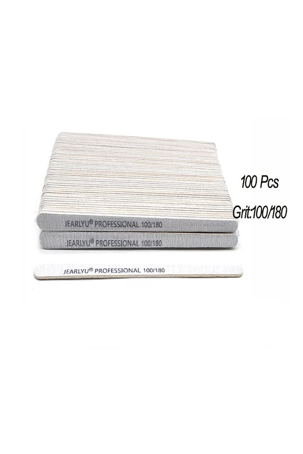 100pcs Grit100-180 100/200pcs Wooden Nail File 100/180/240 Grey Sandpaper Buffer Professional Files