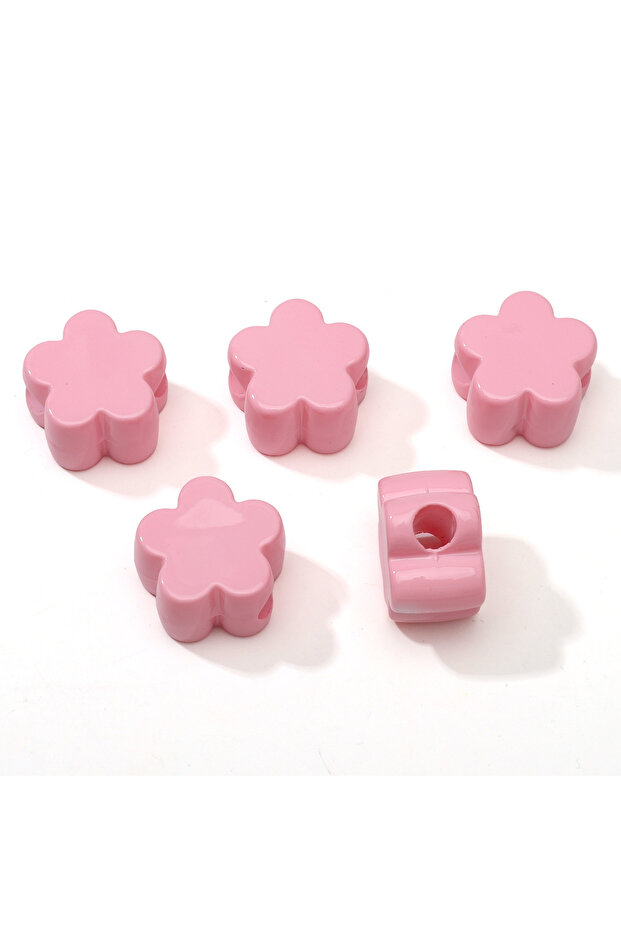 Flower6 1pc 1/5Pcs Acrylic Large Hole Beads Star/Flower/Heart Beads Jewelry Making Materials for DIY