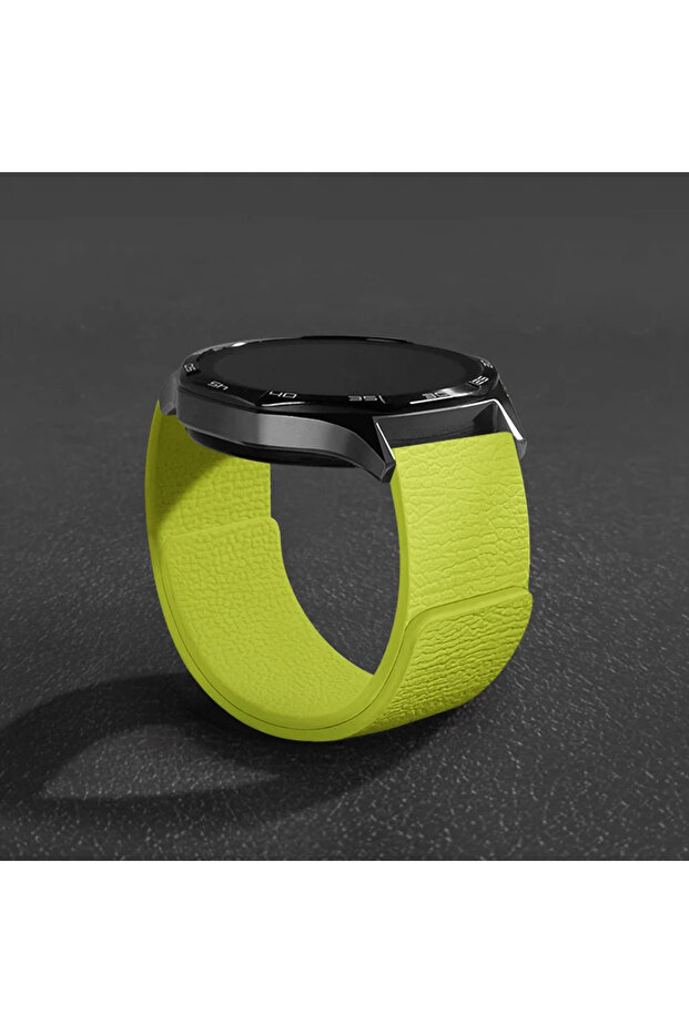20mm watch band 05 Fluorescent Green Magnetic Loop Strap For Watch 7/6/5/4 Classic Silicone Lychee