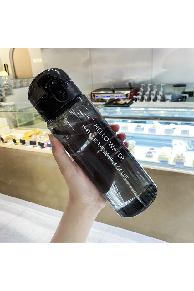 780ml black bottle 780Ml Water Bottle With Bounce Cover Leak Proof Sports Drinkware Strap Reusable P