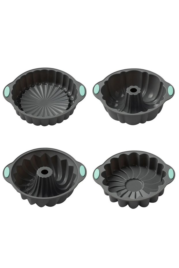 4Pcs Mix Round Silicone Cake Mold 3D Spiral Pattern Bundle Pan Nonstick Birthday Cake Pan Brownie De