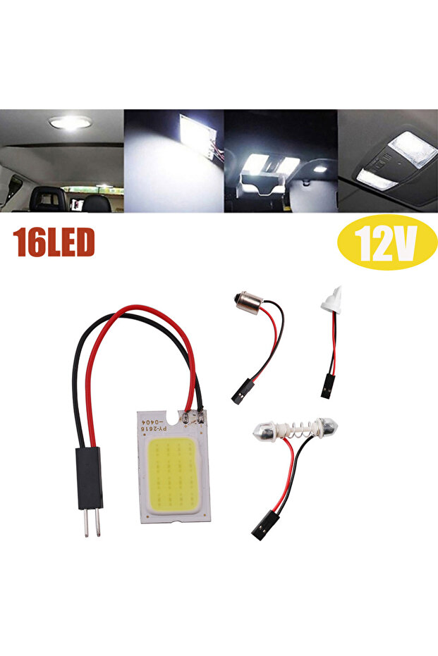 16led Car Interior Ceiling LED Light Panel 6000K White COB LED Light Panel With Light Adapter For Ca