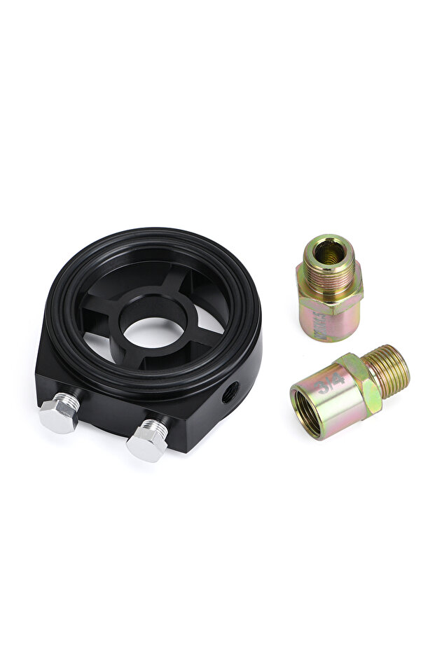 black PQY - Oil Filter Cooler Sandwich Plate Adapter M20*1.5 and 3/4-16 Universal Oil Adapter Car Me