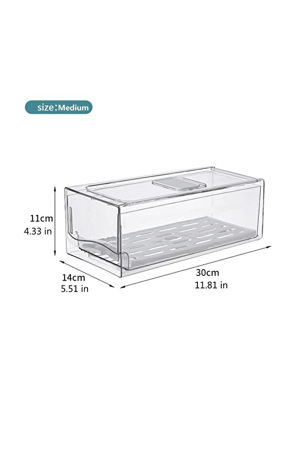 Medium Fridge Organizer, Stackable Refrigerator Organizer Bins Reusable Food Storage Containers Frid