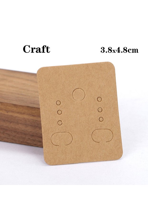 3.8x4.8cm 50pcs Brown 50pcs 3.8x4.8cm Display Card for Earrings Ear Studs Blank Kraft Paper Tags