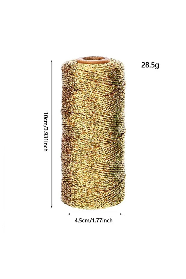 1PCS Gold 1mm 100Meters Gold Silver Macrame Cord Rope String Twine Ribbon Bows Crafts DIY Gift Wrap