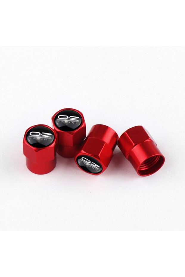 Red 4PCS New High Quality Fashion Metal OZ Emblem Auto Wheel Tire Valve Stem Caps Cover DustProof An