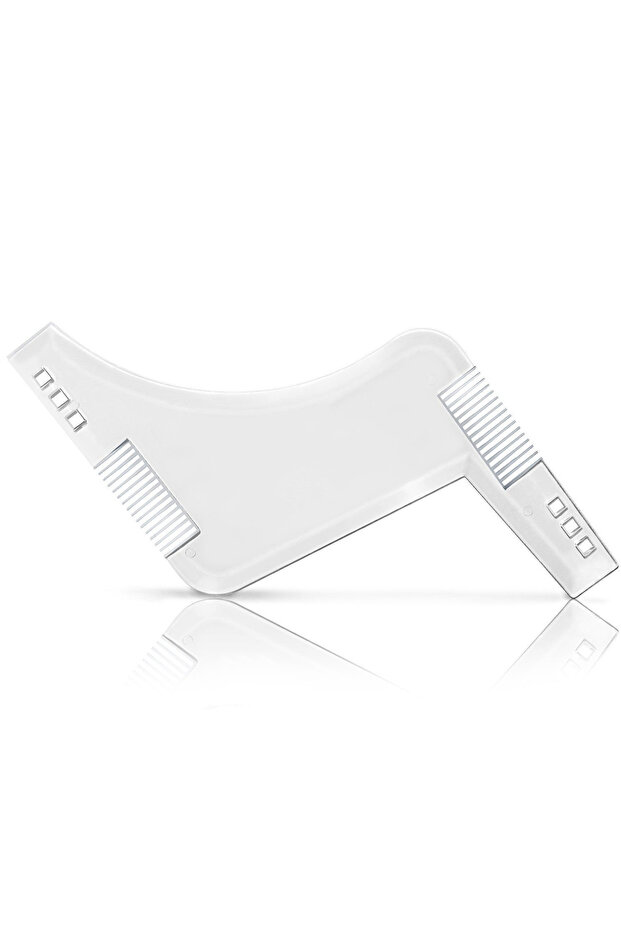 WHITE Beard Styling Shaping Template Comb Barber Tool Symmetry Trimming Shaper Stencil Beard Hair Br