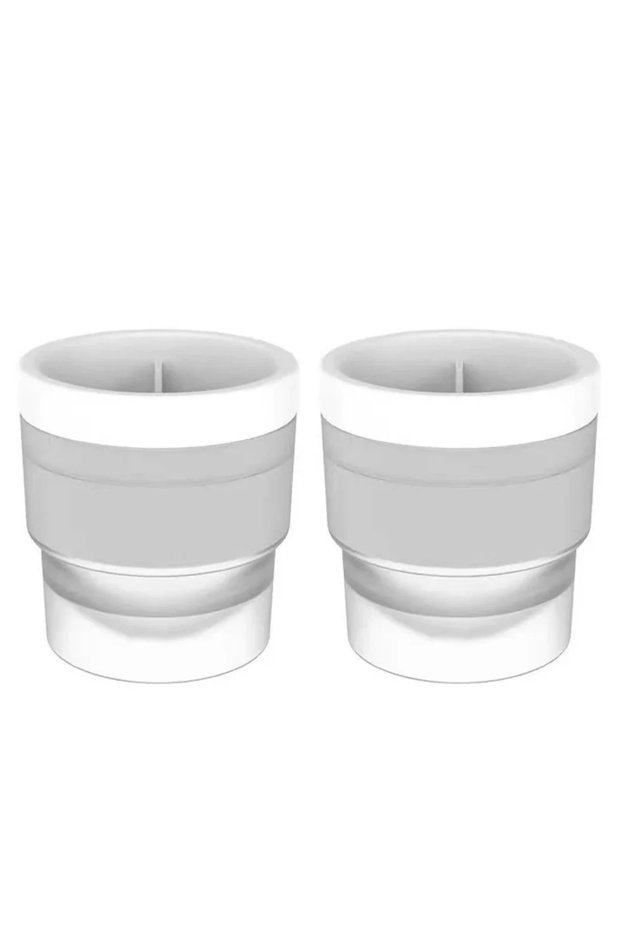 White 2Pcs JUSTINLAU Ice Maker Food Grade Sphere Ice Mold Stackable Slow Melting DIY Ice Ball For Co