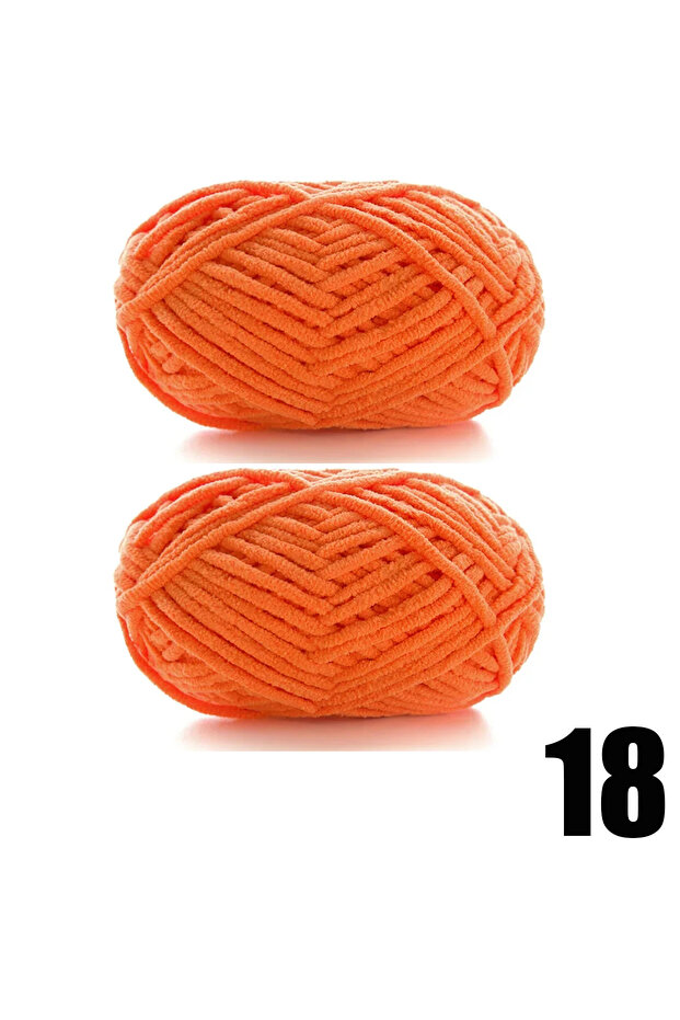 2pcs 18 2pcsX50g Thick Velvet Yarn Handmade DIY Knitting Yarn Wool Line Scarf Hat Soft Chenille Yarn