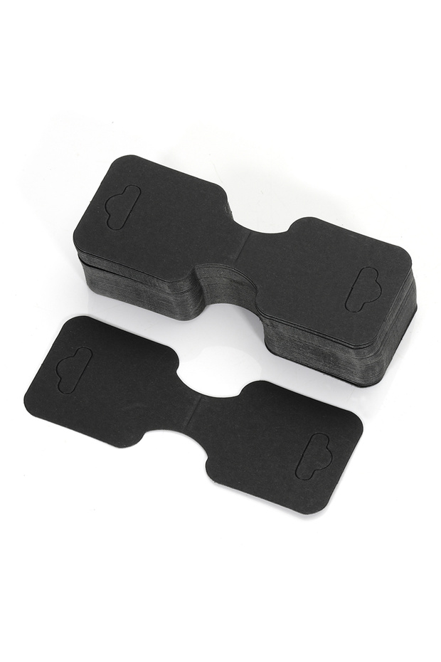 Black 50pcs 3.5x9cm Kraft Paper Card Flodable Packing Cardborad for Jewelry Display