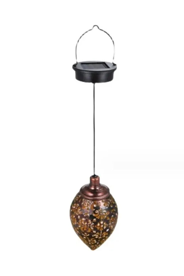 Warm White Outdoor Water Drop Shaped Solar Projection Light Waterproof Hollowed-out for Garden Patio