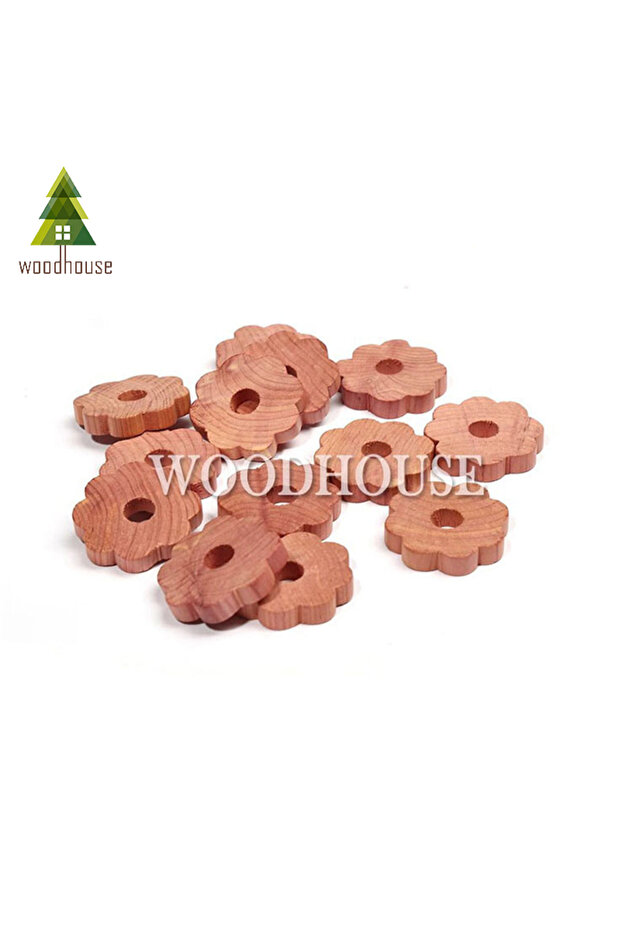 10PCS Flowers Rings 100% Cedar Blocks for Clothes Storage, 10 Cedar Wood Flowers Rings with Light F
