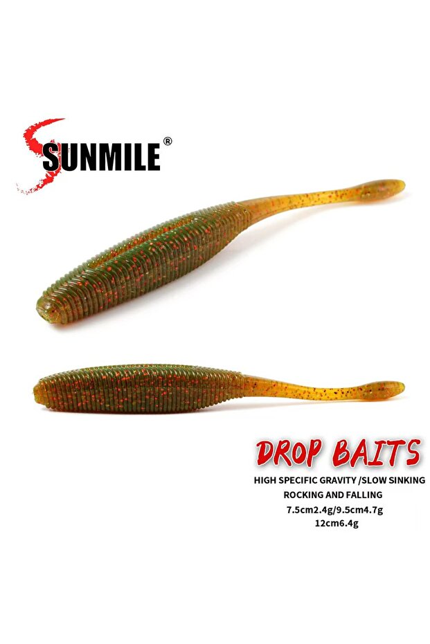 95mm COLOR G SUNMILE Fishing Lures Drop Soft Baits 7.5/9.5/11.5cm Soft Lure Iscas Artifical Baits Le