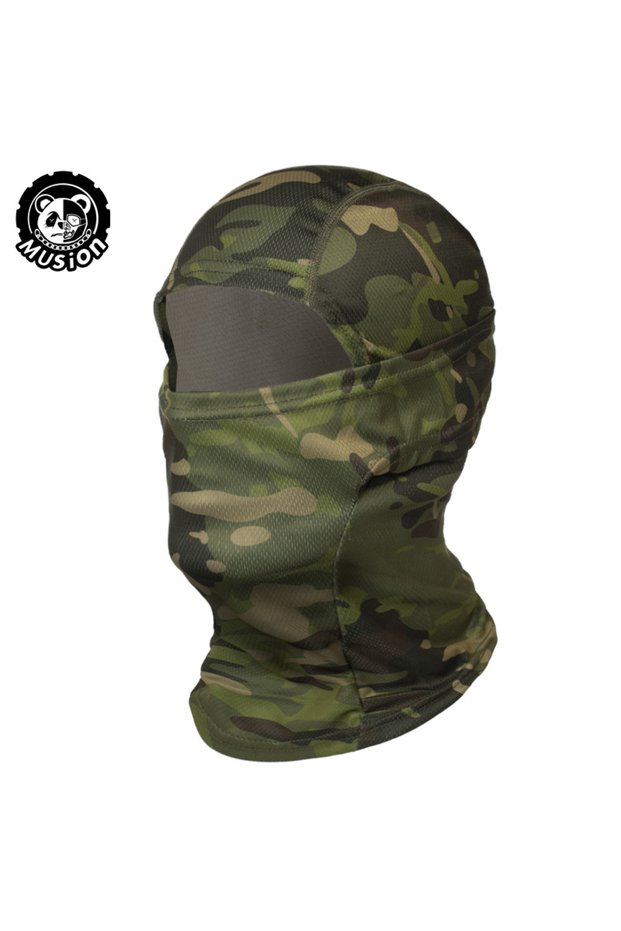 Green Camo Musion Cycling Full Face Mask Sun Protection Bicycle Balaclava Dust Proof Sarung Muka Rid