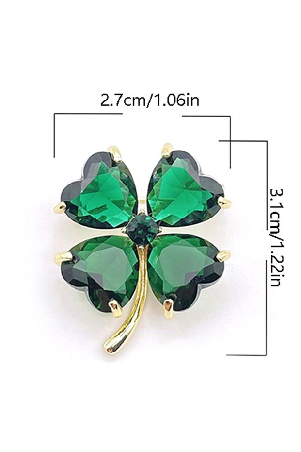 as pic 1pc Lapel Pins Crystal Rhinestone Four-Leaf Clover Women's Brooch Simple Temperament Brooch F