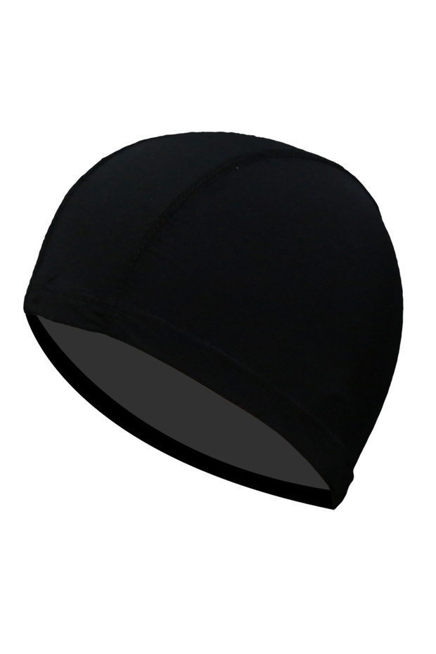 black Ultra Thin Bathing Caps Free Size Comfortable Swimming Caps For Men Women Elastic Nylon Ear Pr