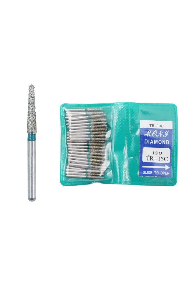 TR-13C 50Pcs/Bag Dental Diamond High Speed Burs for Polishing Smoothing 1.6MM High Quality Polishing