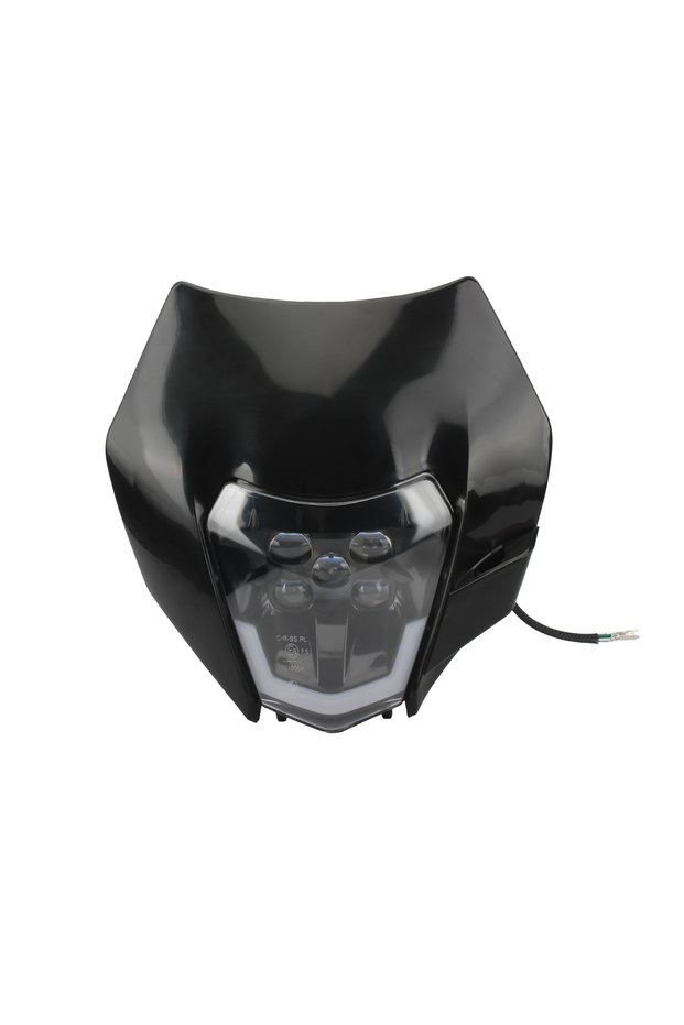 A Black Motorcycle LED Headlight Plate for KTM EXC XC SX MX XC 125 250 300 450 Supermoto Enduro Univ