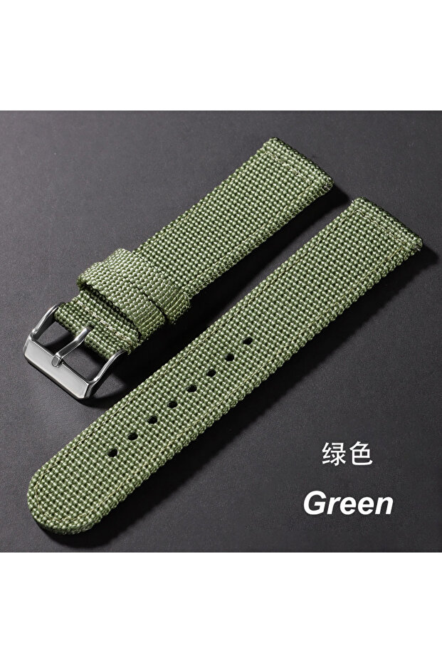 24mm Green 18/20/22/24mm Nylon Watch Band for Seiko Army Military Canvas Woven Nylon Strap Quick Rel