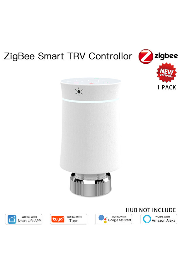 صمام أبيض ذكي قابل للبرمجة من MOES، صمام ترموستاتي ذكي ZigBee 3.0 TRV من Tuya للتحكم في المبردات