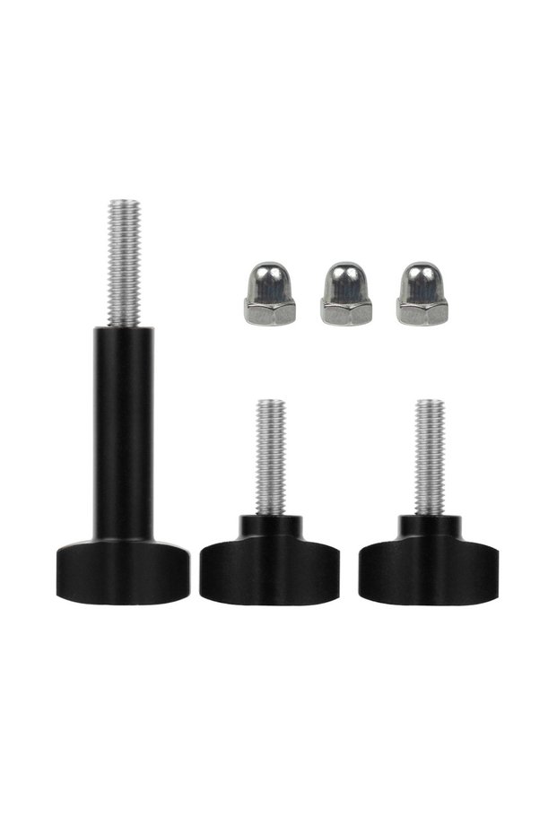 Diving & Snorkeling 1xL 2xS Black w Cap M5 Thumb Screw Stainless Steel Bolt & Aluminium Alloy T Head