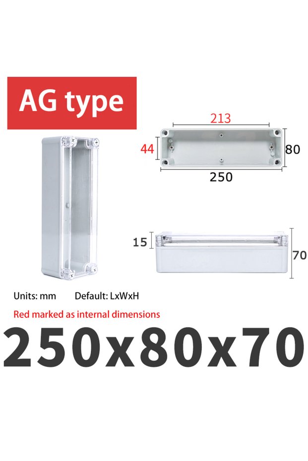 AG250X80X70T AGtype Waterproof Outdoor Enclosure Plastic Electronic Project Case Instrument Electric