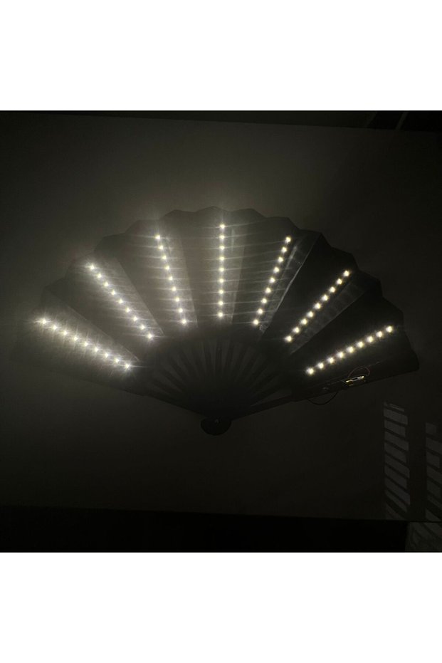 10 inches white Glow Folding Led Fan Dancing Light Fan Night Show Halloween Christmas Rave Festival