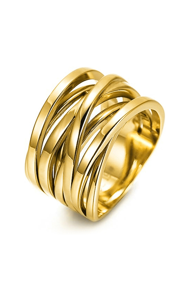 9 Q877 Huitan Hot Metal Finger Rings for Women Modern Fashion Wide Rings Daily Wear Statement Access