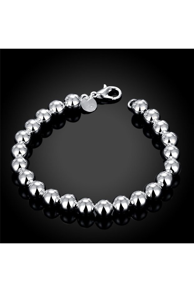 H126 8MM BEADS Silver color exquisite sandy Beads bracelet fashion charm wedding simple models Cut