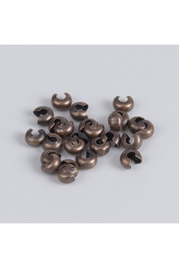 4mm Copper Red 100Pcs/Lot4 5 6mm Open Crimp Covers End Beads DIY Accessories Stopper Spacer Beads F