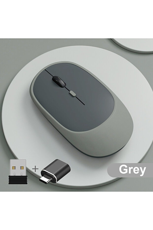 E with adapter Wireless Mouse Rechargeable Mouse Gamer Dual Modes Bluetooth-compatible 2.4G USB Mice