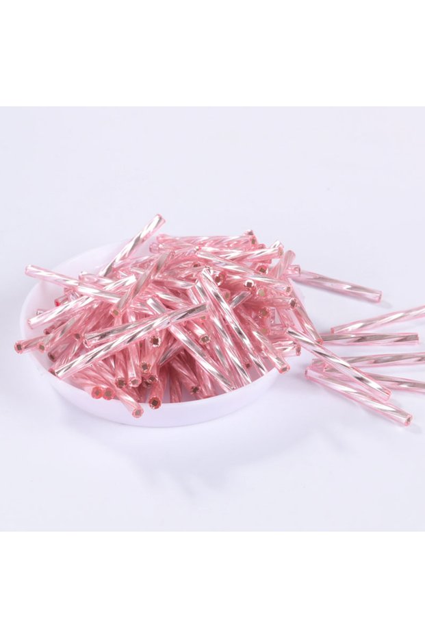 05 Lila Color 36Pcs/Lot 2.5mm*25mm Czech Twist Bugles 0/8 Glass Tube Seed Beads for jewelry Making,W