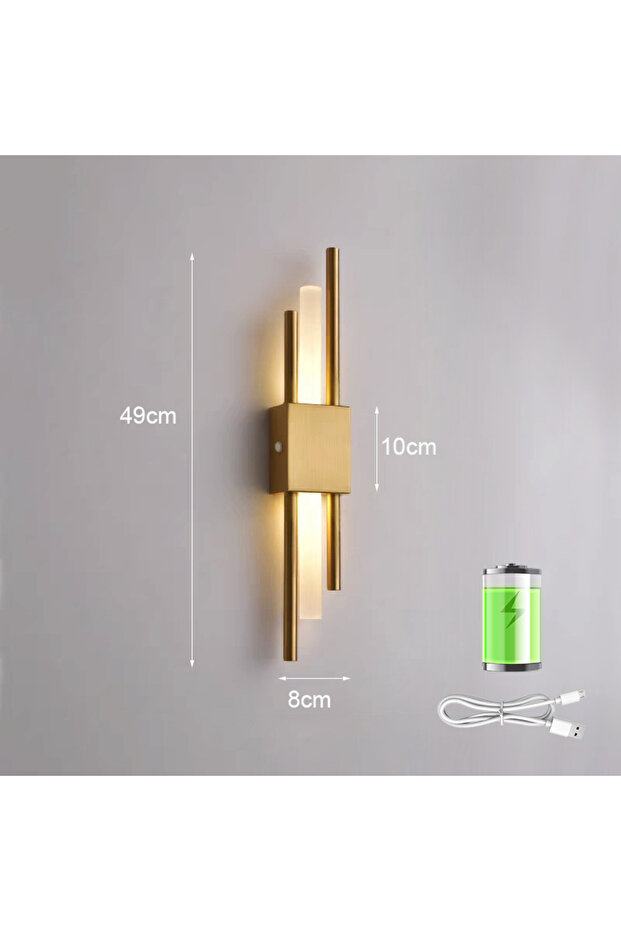 مصباح جداري LED نورديكي أبيض دافئ (2700-3500 كلفن) بتصميم USB - إضاءة داخلية تعمل بقابس USB لغرفة النوم