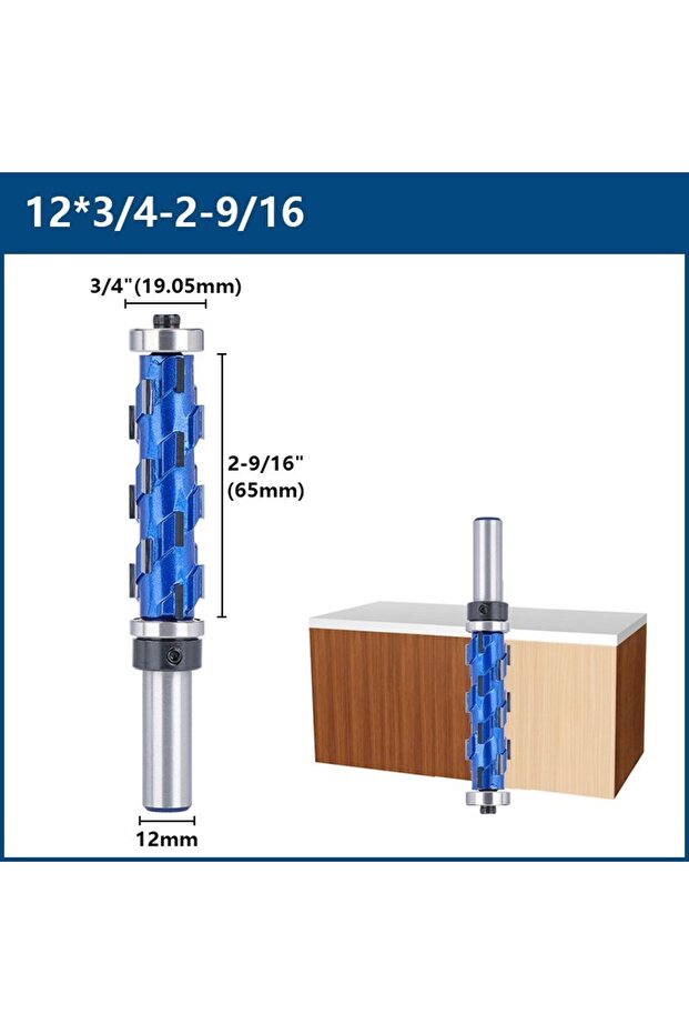 12mmx65mm CMCP 12mm 1/2" Shank Double Bearing Spiral Flush Trim Router Bit Carbide Milling Cutter En