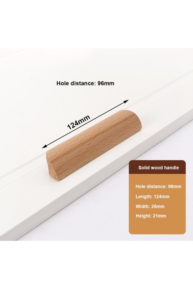 Hole distance 96mm 1PCS Wooden Furniture Handle Drawer Pulls Cabinet Solid Wood Handles Environmenta