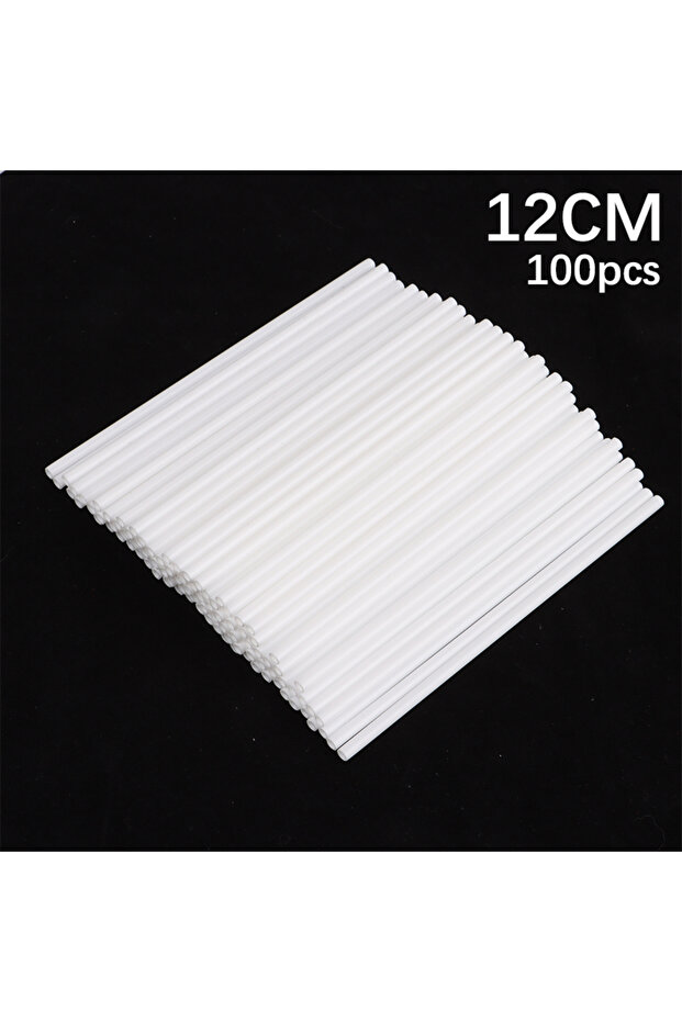 12cm 100Pcs 8/10/12/15cm White PP Solid Core Lollipop Sticks for Chocolate Candy Sticks Cake Pop Sti