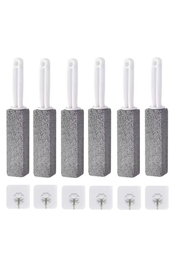 6PCS Set 6PCS Pumice Stone Toilet Cleaning Stick Seat Limescale Rust Stain Dirt Removal Brush Bathro