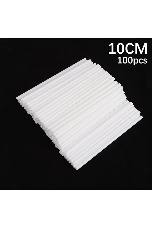 10cm 100Pcs 8/10/12/15cm White PP Solid Core Lollipop Sticks for Chocolate Candy Sticks Cake Pop Sti