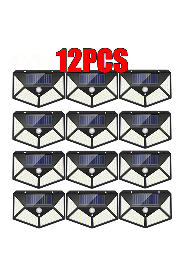 12Pcs-100LED New Upgrade Solar Street Light 12/8/6/4/2/1Pcs Outdoor Solar Wall Lamp PIR Motion Senso